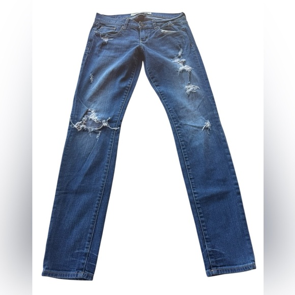 Abercrombie & Fitch . Blue Skinny Jeans Distressed Denim - Picture 1 of 8
